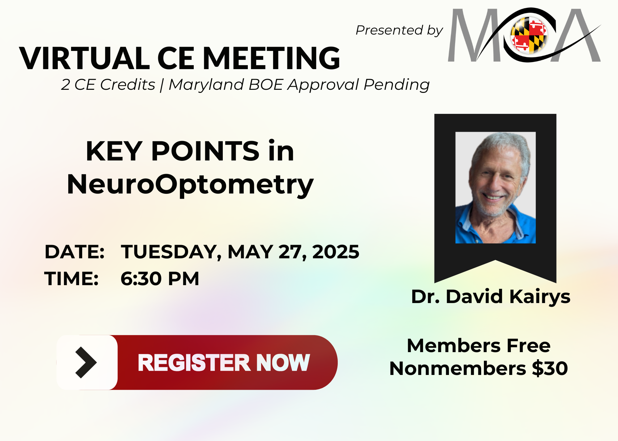Virtual CE Meeting Dr David Kairys